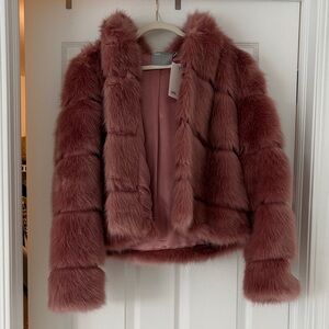 ASOS Faux Fur Jacket in Dusty Pink